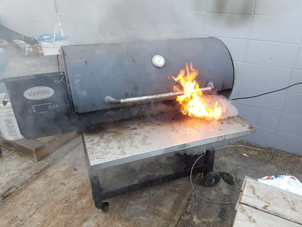 Pellet Grill Grease Fire 2