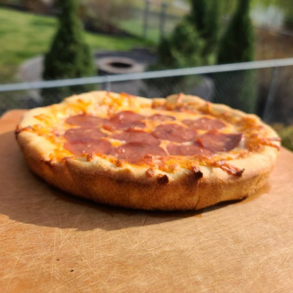 Deep Dish Bechamel Pepperoni Pizza