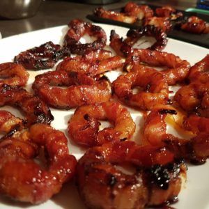 Bacon Wrapped Jalapeno BBQ Onion Rings