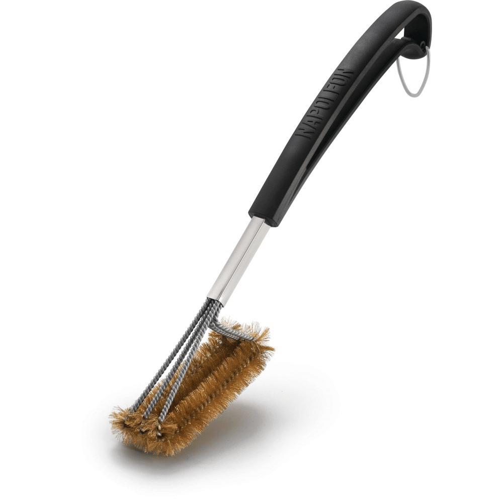 Triple-Row Grill Brush with Brass Bristles