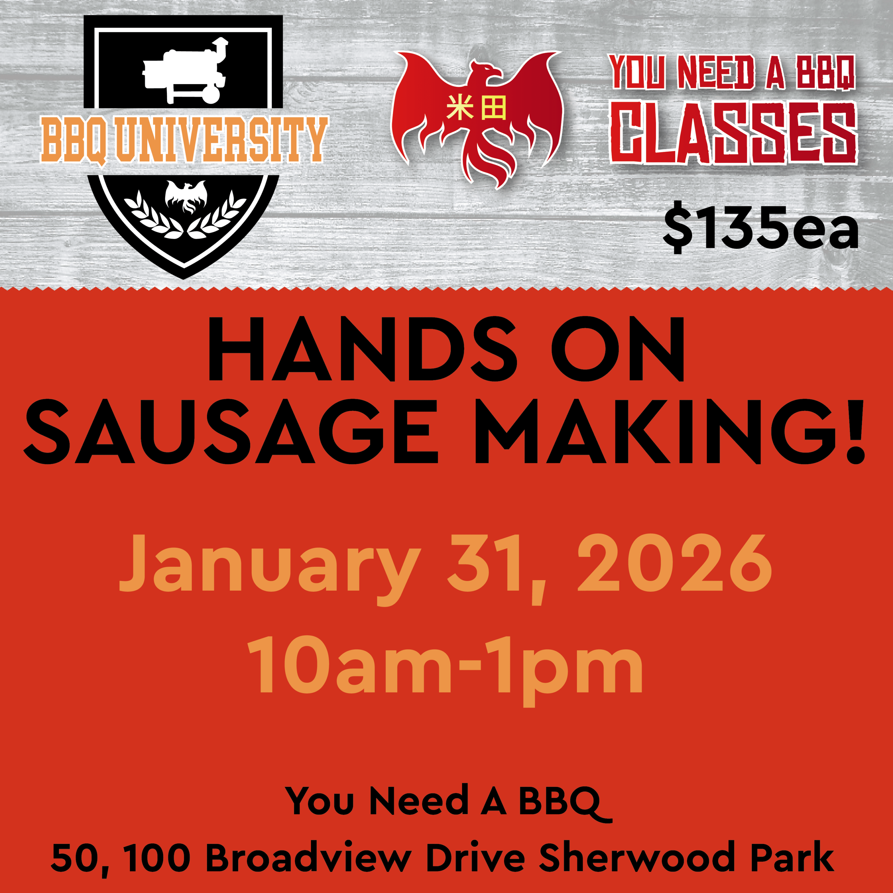 NEW for 2026! Hands on Sausage Making! - Jan 31, 2026 1 2026 Spring Classes 01 scaled