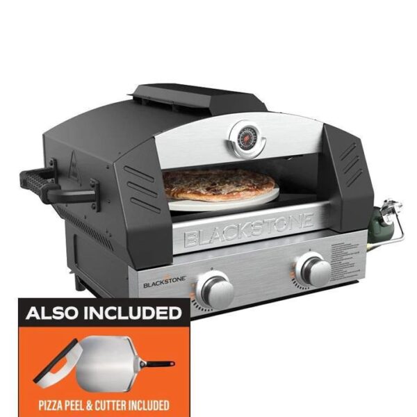 Blackstone Griddle Essentials Portable Pizza Oven W/15in Cordierite Stone (Includes Pizza Peel and Rocker)