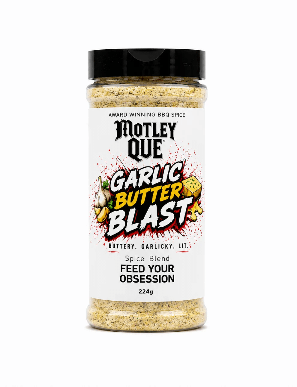 Motley Que -Garlic Butter Blast – Garlic Butter BBQ Rub & All-Purpose Seasoning | You Need A BBQ – Sherwood Park 1 Motley Que -Garlic Butter Blast – Garlic Butter BBQ Rub & All-Purpose Seasoning | You Need A BBQ – Sherwood Park