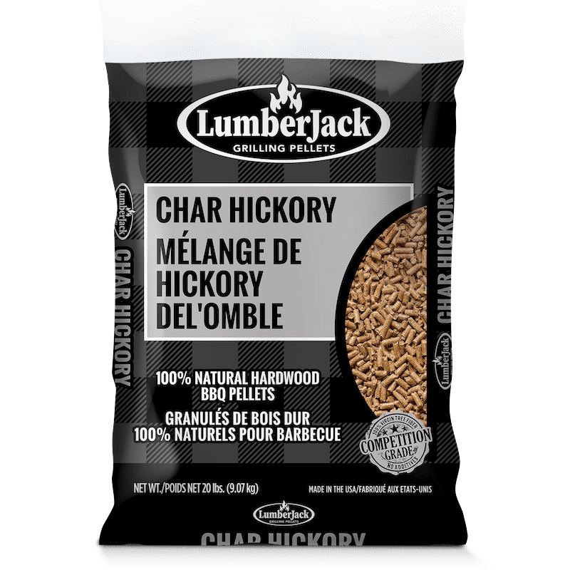 BBQ Fuel - Wood Pellets, Lump Charcoal, Wood Chunks - Get that Beautiful Smoky Flavour 24 Lumberjack Char Hickory BBQ Pellets