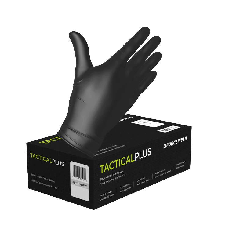 BBQ Accessories 108 Latoplast Medium Nitrile Black Disposable Gloves - Medium
